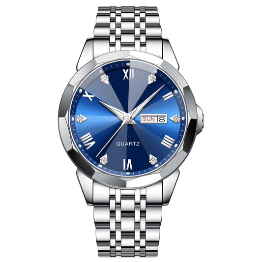Lavish Business Men's Watch Double Calendar High-grade Quartz